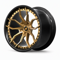 Jantes SRD 2 pièces à profil profond concave 18 19 20 21 22 24 pouces 5x120 5x112 5x114.3 en alliage de fibre de carbone forgé pour voitures de course sportives
