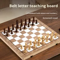 Pile de haute qualité deux-en-un jeu d'échecs international magnétique coin arrondi en bois éducatif compétitif transfrontalier