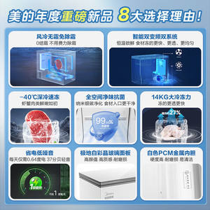 Congélateur horizontal Midea 221L sans givre à technologie Inverter, usage domestique, température unique, électrique, 986x605x853mm - Product Image 4