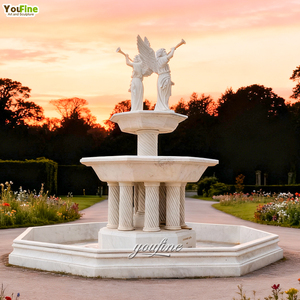 Fontana d'Acqua Angelo in Marmo Bianco per <span class=keywords><strong>Giardino</strong></span> Esterno Moderno Naturale di Alta Qualità YOUFINE Ornamenti da <span class=keywords><strong>Giardino</strong></span> Europei - Product Image 2