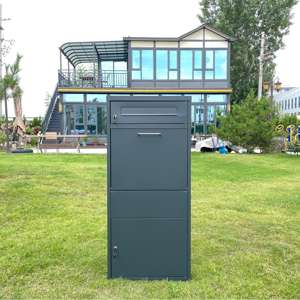 Boîte aux lettres extérieure autoportante en acier personnalisée, résistante aux intempéries, en métal durable, étanche, antivol, capacité de 3 niveaux, connectable - Product Image 3