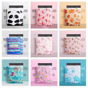 Bolsa de correo de plástico polivinílico con patrón colorido impreso personalizado de alta calidad, sobres de correo, embalaje de tela, bolsa de mensajería - Product Image 2