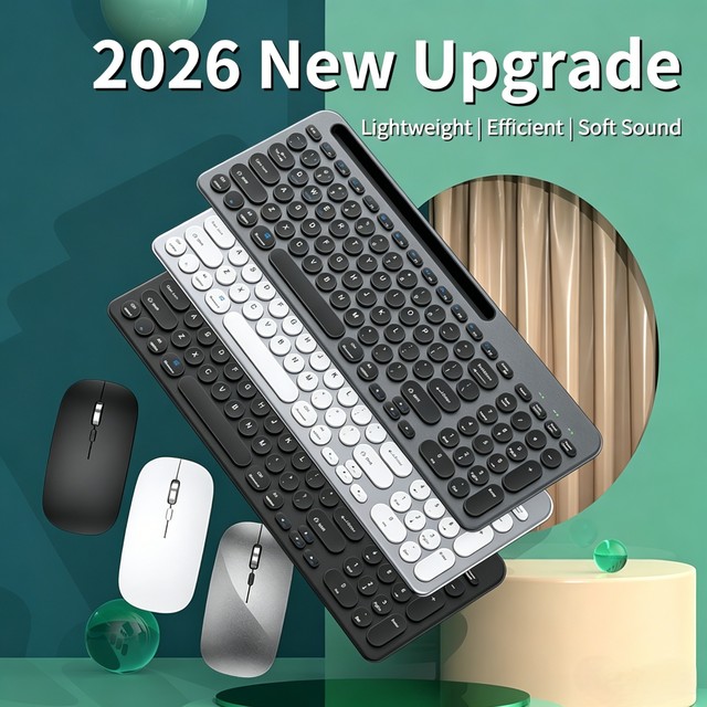 Factory Wholesale 2.4G 2400DPI Slim Blue Tooth Low Profile Wireless Keyboard for Laptop Mobile Phone