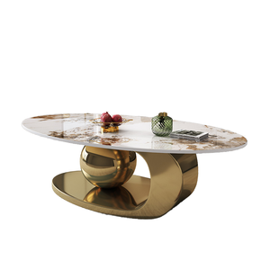 Tavolino da caffè in metallo <span class=keywords><strong>allungabile</strong></span>, piccolo e moderno di lusso portatile nordico semplice Design in <span class=keywords><strong>marmo</strong></span>, per soggiorno, lato letto - Product Image 2