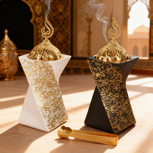<span class=keywords><strong>Bruciatore</strong></span> di <span class=keywords><strong>Incenso</strong></span> in Resina Araba di Alta Qualità per Ramadan, Decorazione Casa, Matrimoni e Festività - Artigianato Artistico e Culturale - Product Image 1