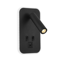 Applique murale LED minimaliste en aluminium 10W, lampe de lecture de chevet avec chargement USB Type-C, lumière blanche chaude pour chambre à coucher et hôtel