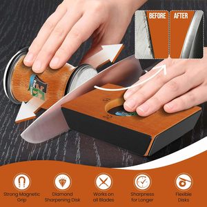 Affilacoltelli Manuale Rapido a 3 Fasi con Sistema a Rullo in Legno, Facile da Usare, <span class=keywords><strong>Pietra</strong></span> <span class=keywords><strong>per</strong></span> <span class=keywords><strong>Affilare</strong></span> <span class=keywords><strong>per</strong></span> <span class=keywords><strong>Coltelli</strong></span> da Chef e da Caccia - Product Image 4