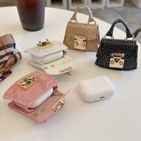 Mini étui de protection portable pour écouteurs en similicuir imprimé serpent gaufré pour Apple AirPods 4ème génération
