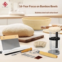 Ensemble de 7 pièces pour la fermentation du pain : panier de levain et pot en verre, accessoires de pâtisserie DIY pour la pâte à pain, boîte intérieure à cinq couches pour la levain maison