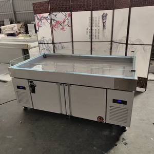 Vitrine Réfrigérée Commerciale pour Supermarché, Monotempérature, 2 Portes, Refroidissement Direct, pour Poissons, en Acier Inoxydable, avec Table à Glaçons Pulvérisés - Product Image 3