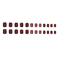 Haute Qualité Pro En Gros Solide Couleur Vin Court Carré Presse Sur Les Ongles En Vrac