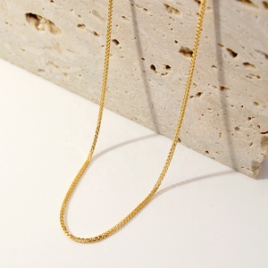 Catena a Spiga in <span class=keywords><strong>Oro</strong></span> Genuino 0,85mm all'Ingrosso, Venduta a Metri, <span class=keywords><strong>Oro</strong></span> 14K per Gioielli Permanenti - Product Image 3