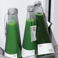 Silinder Makanan Kelas 250ml minuman botol sekrup topi bentuk persegi 500ml kapasitas untuk minuman dingin segar jus Tequila Brandy