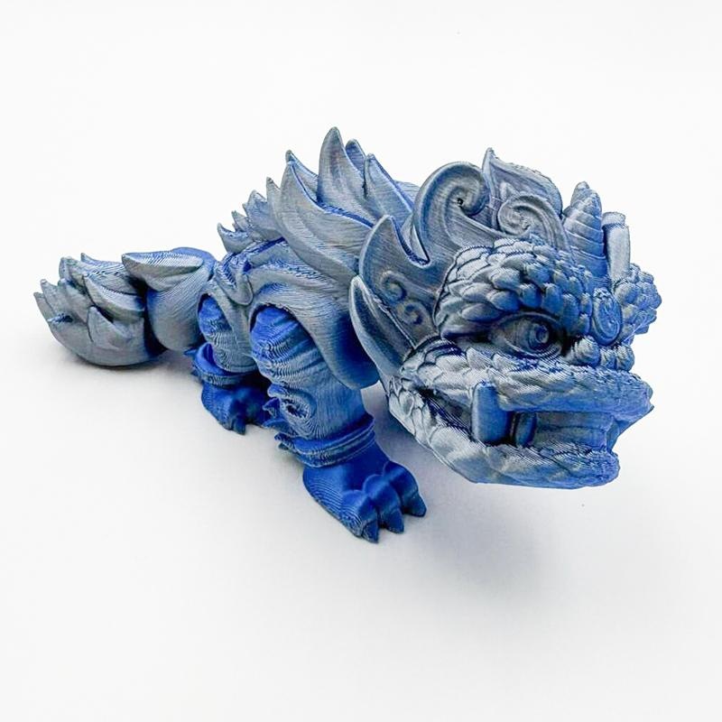 15cm blue silver lion awakening