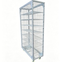 Cage de transport pour volailles en fil métallique robuste à 8 couches, capacité 500 kg, avec roues, pliable et mobile