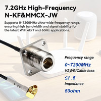 Câble Pigtail RF à faible perte 1,37 mm, connecteur N femelle à bride 4 trous vers connecteur MMCX mâle 90 degrés pour antenne de routeur GNSS GPS