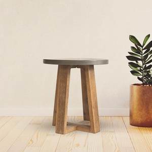 โต๊ะกาแฟทรงกลมทำจากไม้คอนกรีตม้านั่งข้างสำหรับสวนทำจากไม้คอนกรีตเฟอร์นิเจอร์ภายในบ้านทนทานตามสั่งในเวียดนาม - Product Image 1