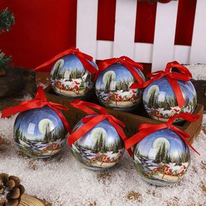 Lot de 7 pendentifs de Noël imprimés en forme de boule, ornements suspendus en mousse bonhomme de neige, décorations d'arbre, découpes pour Noël - Product Image 3