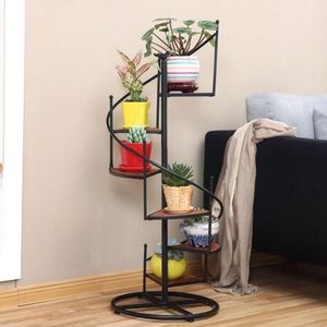 AILICHEN <span class=keywords><strong>Escalera</strong></span> de Caracol multicapa de hierro forjado Tipo de piso Soporte de flores con macetas y jardineras - Product Image 4