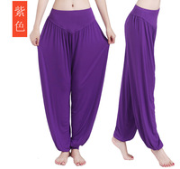 Nouveau pantalon modal anti-boulochage fonction solide Bloomers froissé Cargo Style Harem danse femmes taille haute pantalon de Yoga ample
