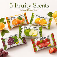 5-delige geurige fruitzeepset: sinaasappel, citroen, appel, druif, aardbei. Hydraterende gezichts- en lichaamszeep, OEM, private label, groothandel.