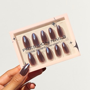 Venta al Por Mayor 30 Piezas GD61 PMMA <span class=keywords><strong>Uñas</strong></span> Postizas Acrílicas Personalizables a Presión, Estilo Francés Minimalista con Recubrimiento, Sensación de Alta Gama, Forma de Almendra Corta - Product Image 4