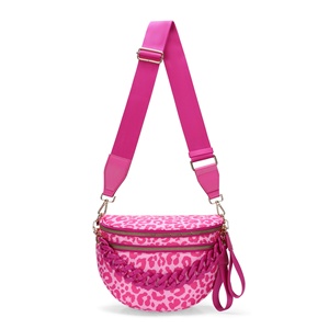 กระเป๋าคาดเอวสะพายข้างลายเสือดาวลายสก็อตแบบใหม่  กระเป๋าไนลอนความจุเยอะสำหรับผู้หญิง พร้อมสายโซ่ถอดได้ - Product Image 3