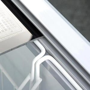 Congélateur horizontal grande capacité pour supermarché, à refroidissement direct, <span class=keywords><strong>réfrigérateur</strong></span> <span class=keywords><strong>combiné</strong></span> profond avec dessus en verre coulissant pour stockage d'aliments surgelés - Product Image 5