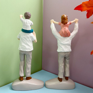 Figurines en résine père et enfant, 2 pièces, décoration contemporaine pour la maison, salon, meuble TV, ornements, cadeau pour la fête des pères - Product Image 5