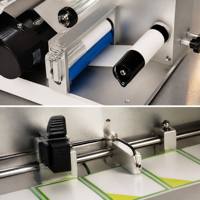 Machine d'étiquetage électrique semi-automatique à plat, moteur PLC, haute productivité pour autocollants adhésifs, sachets de café, boîtes cosmétiques