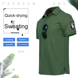 Tops/camisas informales de verano de talla grande para hombre, camisetas antibacterianas de secado rápido, manga corta, cuello levantado, equipo de entrenamiento al aire libre holgado - Product Image 4