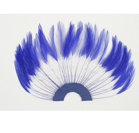 Bleu poulet Hackle plume plaque pour chapellerie chapeau Costume mariage mariée décor mode cheveux Fascinator accessoire artisanat bricolage