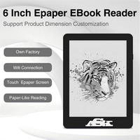 Pembaca E-Book 6 inci BLE Wifi Format Pdf Layar Sentuh E-Ink E-Paper Ereader Ebook