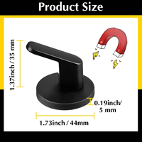 Crochets magnétiques en métal noir pour couronnes, support d'outils, organisateur de rangement pour garage, à fixer sur réfrigérateur ou surface métallique - Vente chaude