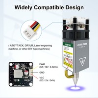 Module Laser LASER TREE 40W, Tête de Gravure et de Découpe Laser à Diode 5W de Puissance Optique 450nm avec Assistance d'Air pour Marquage sur Bois, Outil DIY