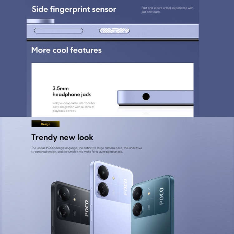 Xiaomi POCO C65 - 6.74 Inch, 8GB+256GB, MIUI 14, NFC, 4G