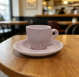 Taza de café espresso de cerámica de 50 ml, color morado uva, grado competición, con pared súper gruesa de 9 mm, para verter sobre, con platillo, venta al por mayor - Product Image 4