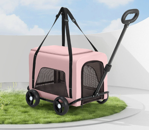 Chariot de transport <span class=keywords><strong>pour</strong></span> animaux de compagnie d'extérieur, <span class=keywords><strong>poussette</strong></span> à roues universelles, boîte à roulettes amovible, sac de transport pliable <span class=keywords><strong>pour</strong></span> <span class=keywords><strong>chien</strong></span> et chat, grande capacité, sûr - Product Image 3