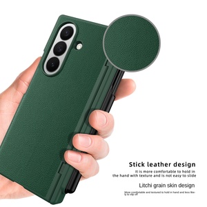 Funda <span class=keywords><strong>para</strong></span> <span class=keywords><strong>Samsung</strong></span> Galaxy Z Fold 6/7 con textura <span class=keywords><strong>de</strong></span> lichi, PC+PU, protección completa <span class=keywords><strong>de</strong></span> la bisagra, con hebilla <span class=keywords><strong>de</strong></span> TPU, ranura <span class=keywords><strong>para</strong></span> S Pen y protector <span class=keywords><strong>de</strong></span> pantalla - Product Image 5