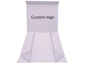 Luxury White Custom Logo Magnetic Closure Cardboard Gift Box Packaging Box Foldable Gift Box