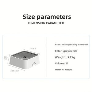 Nouvelle gamelle flottante pour animaux de compagnie avec filtre 2L, anti-renversement, anti-débordement, portable, pour le camping, pour chiens et chats - Product Image 5