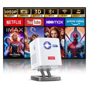 โปรเจคเตอร์พกพาอัจฉริยะสำหรับใช้งานกลางแจ้ง โฟกัสอัตโนมัติ ควบคุมด้วยระบบสัมผัส แอปพลิเคชันในตัว มินิโปรเจคเตอร์ C1000 โฮมเธียเตอร์ ระบบแอนดรอยด์ 4K 5W - Product Image 1