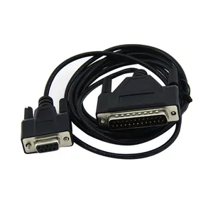 2.0 Meter black serial port to parallel port DB9 female to DB25 male cable for computer