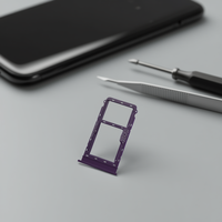Remplacement de la tiroir de carte SIM et de la coque en ABS violet pour Motorola Moto G8