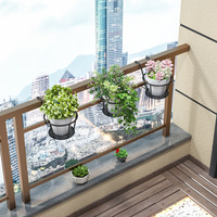 Support de balcon en fer pour pot de fleurs suspendu, support suspendu pour plantes succulentes, panier suspendu durable pour balustrade de balcon