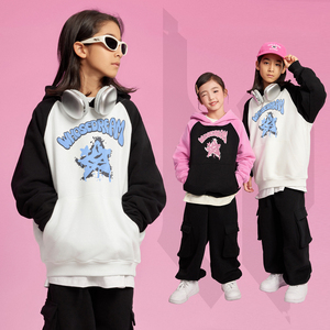 Autunno inverno felpe con cappuccio personalizzate stampate con OEM da <span class=keywords><strong>adolescente</strong></span> 2-12T moda Oversize Street Splicing felpa con cappuccio di alta qualità per bambini - Product Image 4