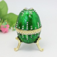 Boîte à bijoux SHINNYGIFTS, cadeau de Pâques, style moderne, motif carré, œuf de Fabergé fait main, forme ovale