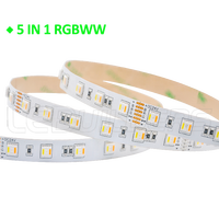 Bande LED RGB+CCT 5 couleurs en 1 puce SMD 5050 60 LED/m DC 12V 24V RGB CW WW RGBW RGBWW Ruban lumineux flexible