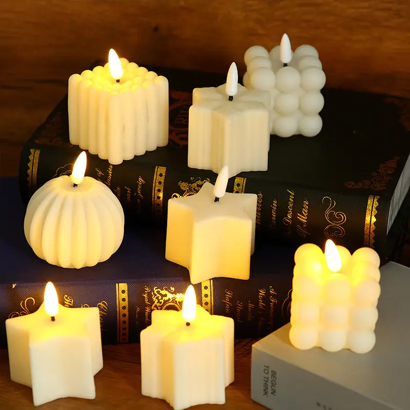 2024 led creative little Rubik's Cube electronic atmosphere candle light for happy birthday