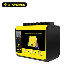 Baru OEM 5V 2A 5000mAh layar lcd 10.1 inci 8Slot power bank stasiun pengisi daya dengan 8 buah power bank tanpa power bank